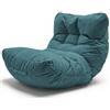 Aiire Pouf Poltrona Sacco di Design - Puff per Sedersi in Cotone con Imbottitura Inclusa - Bean Bag Chair per Salotto, Camera da Letto o Lettura - Pouffe Moderno Verde