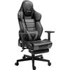 TRISENS Sedia da gaming Chair Racing con seduta sportiva e braccioli ergonomici 4D, colore: grigio scuro/grigio chiaro