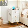 CLIPOP Comodino intelligente con stazione di ricarica wireless, altoparlante Bluetooth, tavolino LED regolabile, piano vetro temperato, soggiorno, camera da letto, studio