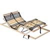 vidaXL Letto con Telaio a Doghe Elettrico 42 Doghe 7 Zone 90x200 cm
