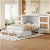 TIZZ 140 x 200 cm Armadio con letto a scomparsa, letto a scomparsa a parete con rete a doghe, letto pieghevole a parete, armadio con letto a scomparsa verticale con rete a doghe, con cassetti