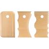 QUARKZMAN 3 Pz Strumenti per Rifinire Le Costole per Ceramica in Faggio Profilo Grande Onda Texture Costola in Faggio per Intagliare Ceramica Argilla