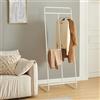[en.casa] Stand Appendiabiti da Terra Organizzatore Gurdaroba con Barre Porta Abiti 3 Vani 166 x 63 x 48 cm in Acciaio - Bianco
