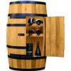 CREATIVE COOPER Botte di vino con porta e lettini - Armadietto per bottiglie - Barile di legno - Mobili a barile - Vino Rack - Wineregal in legno - Wine bar - Barile con porta - Regolabile 80 cm