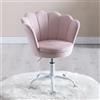 Ya-Home Sedia Scrivania Cameretta, Sedie Bambini in Velluto, Rosa Chairo | Sedia Scrivania Bambina, Forma di Petalo per Studio, Altezza Regolabile con Ruote, Comoda Seduta Imbottita