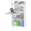 yelloo - Scrivania Salvaspazio Piccola, Scrivania Bianca con Cassetti per Ufficio, Cameretta, Tavolo Scrivania a Muro dal Design Semplice Ideale per Zona Studio e Smart Working (Mod. COMPACT)