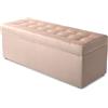 MG Design Pouf contenitore imbottito 45 × 120 cm Oro rosa - capacità ca. 140 L, fino a 300 kg, seduta morbida, struttura solida, già montato e facile da pulire