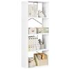 WOLTU Scaffale da Soggiorno a 4 Ripiani, Libreria in Legno Salvaspazio Portaoggetti, Mobile Multiuso Moderno Bianco, per Studio, Camera da Letto, Cucina, Ufficio, 60x30x149cm