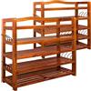 Casaria 2x Scarpiera 5 Ripiani 95x26x82 cm Legno di Acacia 200kg Portascarpe Salvaspazio Ingresso
