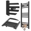 Granitan Termoarredo Bagno 40x80 cm - 273W - Termo Arredo da Bagno - Termoarredo Idraulico - Termosifone da Parete - Nero