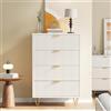 belupai Cassettiera a 4 cassetti con gambe dorate e maniglie, 60 x 34 x 91 cm, mobile portaoggetti stile semplice ed elegante, cassettiera per corridoio, credenza per camera da letto, soggiorno