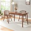 [en.casa] Tavolo da Pranzo con Piano Rettangolare 140x70 cm Tavolo da Cucina in Legno di Hevea con Posti Fino a 6 Persone - Effetto Noce