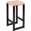 specwood Sgabello in legno LOFT, sgabello da bar in legno, con struttura in metallo, 30 x 30 x 62 cm, sgabello da doccia, moderno, da cucina, da bar, da bancone