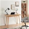 [en.casa] Scrivania Tavolo da Ufficio Studio Postazione di Lavoro Piano Rettangolare 100 x 50 cm e 3 Cassetti Integrati Tavolo in Bambù color Naturale
