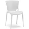 REDÒKASA Sedia in polipropilene JUMBO, MADE IN ITALY, impilabile, resistente ai raggi UV, design moderno, ideale per sala da pranzo, cucina, sala d'attesa, bar, ristoranti o giardino (Bianco, 1)