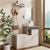 REXO Armadio compatto 110 x 185,5 x 37 cm, armadio guardaroba con specchio e cuscini, armadio, parete soggiorno, mensola, armadio corridoio e guardaroba, scarpiera