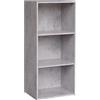 AntonaShop Libreria Colorata Componibile Modulare Legno MDF Laminato Mobile Scaffale (Cemento)