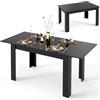 COSTWAY Tavolo Allungabile da Pranzo per 4-6 Persone, Tavolo Consolle Estensibile, Tavolo Moderno da Cucina, Soggiorno e Sala da Pranzo, 158 x 70 x 76 cm, Nero (Nero)