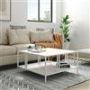 [en.casa] Tavolino da Salotto Tavolino Basso in Metallo Forma Quadrata Tavolino da Caffè Moderno Decorativo con Ripiano 40 x 80 x 80 cm - Bianco