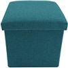 Rebecca Mobili Pouf cubo pieghevole, ottomano poggiapiedi quadrato, azzurro turchese, tessuto - Misure 29 x 31 x 31 cm (HxLxP) - Art. RE6172