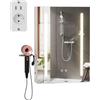 Ztexkee Specchio Bagno con Luce LED, Antiappannamento e Presa Corrente, Armadietto a Muro con 3 Temperature Colore e Mensola Regolabile, Specchiera Contenitore (60 x15x80cm)