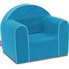 Badum - Poltroncina per Bambini da 1 Anno - Poltrona per Bambini - Stabile, Comoda, in Schiuma - con Rivestimento Sfoderabile - Regalo per il 1° Compleanno per Bambina, Bambino - Azzurro Chiaro