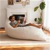 NALONE Pouf Poltrona Sacco, 4-in-1 XXXL Pouf a Sacco Puffo per Sedersi Ergonomico in Memory Foam 195 cm, Letto da Pavimento con Rivestimento Peluche Lavabile (Grigio)
