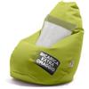 Avalon - Pouf Bambini Jazz in Ecopelle Deluxe Super Resistente, Pouf Sacco di Qualità Sartoriale, Bean Bag per Sedersi Ergonomico, Pouf a Sacco Impermeabile, Made in Italy(56x76cm-Verde Mela)