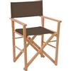 Danieli - Sedia da Regista in Legno per Esterni - Sedie Pieghevoli da Giardino in Legno di Faggio - Telo 100% Acrilico in Diverse Colorazioni - Ideali per Giardino, Terrazza, Spiaggia (Testa di moro)