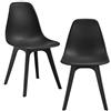[en.casa] Set di 2 Sedie da Sala da Pranzo in Plastica Sedie Monoscocca Moderne con Schienale Design Ergonomico per Cucina Soggiorno - Nero