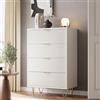 BestAlice Cassettiera con 4 cassetti scanalati, alta e moderna, in legno, organizer per camera da letto, soggiorno, corridoio, ingresso (4-DR-WH)