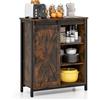 COSTWAY Credenza Cucina, Mobile da Ingresso con Ante Scorrevole, Armadietto con Ripiani Regolabili, Mobiletto Multiuso,3 Ripiani e 1 Scomparto con Porta per Cucina, Sala da Pranzo, 70 cm x 30 cm