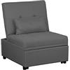 Totò Piccinni Poltrona Pouf Prestodormo pronto letto con Cuscino (Antracite, Senza Braccioli)