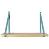 Quincadeco Mensola da parete in legno, 60 x 19 cm, con supporti in metallo, colore: blu turchese