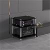 ZUGIATP Mobiletto AV HiFi A 3 Ripiani Ripiano In Legno Supporto Per Giradischi Mobile Stereo Sound Tower Rack Portaoggetti Per Console Multimediali(Black,Three-layer)