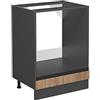 Vicco Mobile per forno da incasso R-Line, Rovere dorato, 60 cm Forma a J, senza piano di lavoro, per la libera combinazione all'interno di sistemi cucina modulari