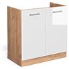 Vicco Mobile lavello cucina R-Line, Bianco lucido, 80 cm senza piano di lavoro, per la libera combinazione all'interno di sistemi cucina modulari