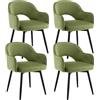 chairus Set di 4 Sedie da Pranzo in Velluto Sedia Cucina Girevole, Verde