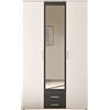 AVANTI TRENDSTORE Hanu - Armadio in legno laminato composto da 2 ante a battente, 1 anta a battente specchiata e 2 cassetti, disponibile in tre colori. Dimensioni LxAxP 120x196,3x53,5 cm
