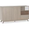 HOMN LIVING Credenza Maia 2 Ante 4 cassetti Multicolore, 150 cm (Larghezza) 40 cm (profondità) 85 cm (Altezza)