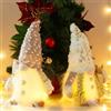 Akxlax Gnomi Natalizi Luminosi Grandi Timer 3 Pezzi, Gnomo Natale Regalo Natale Babbo Natale Luminoso, Elfi Natalizi in Peluche, Decorazioni Natale Casa, Grigio Rosso (A, con Timer)