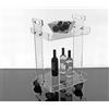 Slato Vinny Carrello da Soggiorno e Cucina con Ruote Portavivande, Vetrinetta Mobile di Design a Due Ripiani in Cristallo Acrilico Made in Italy cm L.46 x P.38 x H75