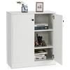 GYMAX Credenza da Cucina, 3 Ripiani e 2 Ante, Ampio Spazio e Grande Capacità di Carico, per Cucina, Corridoi, 72 x 34 x 85,5 cm, Bianco