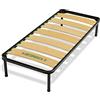 Bed Store SISTEMI RIPOSO Rete a Doghe Larghe 80X190 Singola Ortopedica Con Piedi Avvitabili Con Listello Largo in Betulla (80_x_190_cm)