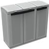 Bonussi Armadio Per Raccolta Differenziata 102x39x88,7 cm 3 Ante in Polipropilene Ecocab Grigio