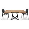PAZZO DESIGN Tavolo Allungabile Bruno, Gambe Incrociate Nere, Cucina, Sala Da Pranzo, Estensibile, Rovere rustico, 95x90x75.5 cm - id_2227