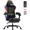 GTPLAYER Sedia da gioco, sedia da ufficio, sedia da gioco con barra luminosa a LED, sedia da giocatore, schienale con custodia, sedia ergonomica in PC con telecomando