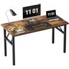 SDHYL - Scrivania pieghevole, tavolo per computer, scrivania, tavolo da ufficio, tavolo per home-office, scrivania pieghevole per home-office, piccole stanze (Marrone rustico/Nero, 120 x 60 cm)