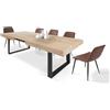 CASABEL tavolo da pranzo allungabile 160-200 cm, legno chiaro e nero