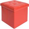 Rebecca Mobili Pouf Contenitore, poggiapiedi Seduta Rosso, cubo, Legno MDF Finta Pelle, Arredamento Moderno - Misure 30 x 30 x 30 cm (HxLxP) - Art. RE4900